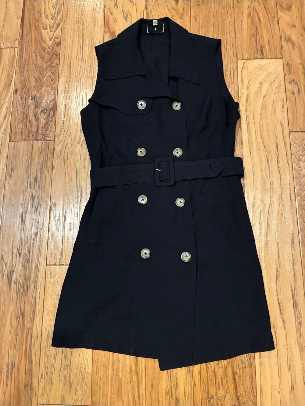 Tuckernuck Milla Sleeveless Double-Breasted Belted Dress - Black